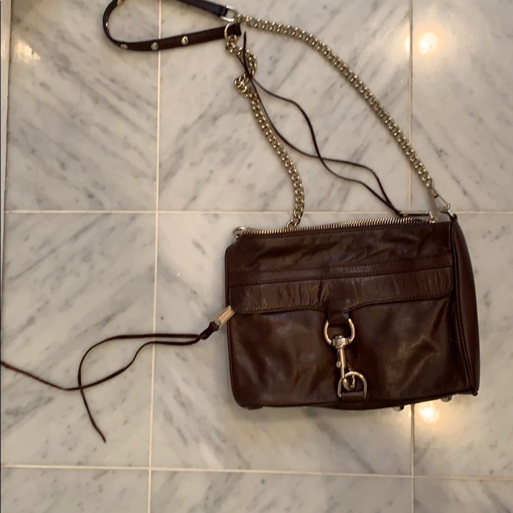 Rebecca minkoff dark brown MAC clutch
